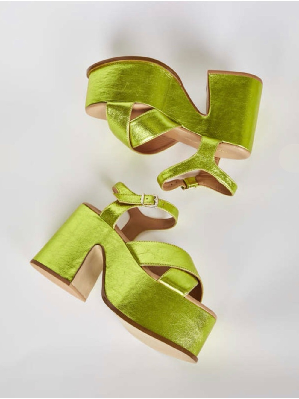Brand New Intentionally Blank John Platform in Lemon Drop (Yellow/Green) BNIB